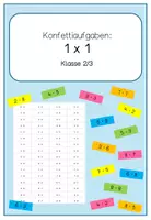 Vorschau - Arbeitsblätter - Konfettiaufgaben Einmaleins (1x1) - Deckblatt
