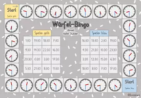 Vorschau - Stationenlernen - Würfelbingo Uhr - Uhrzeit - analog und digital - Seite 3
