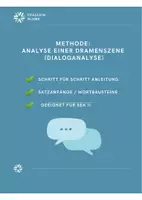 Vorschau - Merkblätter - Analyse einer Dramenszene / Dialoganalyse (Aufbau/Satzanfänge) - Deckblatt