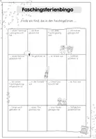 Vorschau - Arbeitsblätter - Faschingsferienbingo/Fastnachtsferienbingo - Seite 1