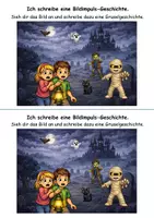 Vorschau - Arbeitsblätter - Bildimpulsgeschichte Gruselgeschichte Klasse 3/4 - Seite 2