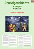 Vorschau - Arbeitsblätter - Lesespur Gruselgeschicht Klasse 3/4 - Deckblatt