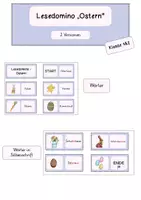 Vorschau - Spiele - Lesedomino Ostern (mit und ohne Silbenschrift) Klasse1&2 - Deckblatt
