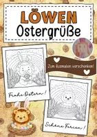 Vorschau - Mal- und Bastelvorlagen - Löwenklasse Ostergrüße zum Ausmalen - Deckblatt