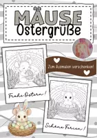 Vorschau - Mal- und Bastelvorlagen - Mausklasse Ostergrüße zum Ausmalen - Deckblatt