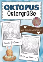 Vorschau - Mal- und Bastelvorlagen - Oktopusklasse Ostergrüße zum Ausmalen - Deckblatt
