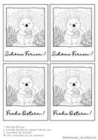 Vorschau - Mal- und Bastelvorlagen - Quokkaklasse Ostergrüße zum Ausmalen - Seite 1