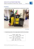Vorschau - Arbeitsblätter - Aufgaben zu Podcast: Janitors In St. Louis Protest For Higher Wages - Seite 1