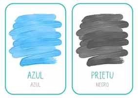 Vista previa - Tarjetas / Manipulativos - Colores asturiano - página 1