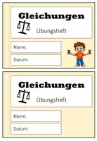 Vorschau - Stationenlernen - Übungsheft Gleichungen inkl. Lösungen - Deckblatt