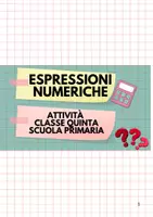 anteprima - Esercizi - ESPRESSIONI ARITMETICHE attività classe quinta scuola primaria - Pagina di copertina