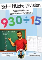 Vorschau - Arbeitsblätter - Schriftliche Division - differenzierte Arbeitsblätter mit schrittweisen Einführung - Deckblatt