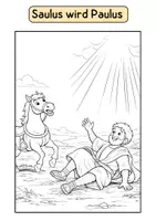 Vorschau - Arbeitsblätter - Ausmalbild „Saulus wird zu Paulus“ – Eine bewegende Bibelgeschichte kreativ entdecken - Deckblatt