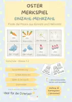 Vorschau - Arbeitsblätter - Oster Merkspiel Paket - Wahrnehmung, Zahlen und Sprache - Seite 1