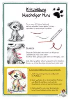 Vorschau - Mal- und Bastelvorlagen - Wuscheliges Hundefell kritzeln zeichnen Malvorlage Doodle - Seite 1