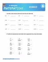 Vista previa - Hojas de trabajo - 4P MATEMATICAS: NÚMEROS DECIMALES - página 3