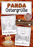 Vorschau - Mal- und Bastelvorlagen - Roter-Panda-Klasse Ostergrüße zum Ausmalen - Deckblatt