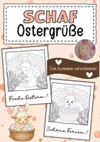 Vorschau - Mal- und Bastelvorlagen - Schafklasse Ostergrüße zum Ausmalen - Deckblatt