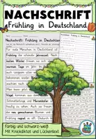 Vorschau - Arbeitsblätter - Nachschrift "Frühling in Deutschland" DaZ / Deutsch - Deckblatt