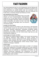 Vorschau - Arbeitsblätter - Fast Fashion (Sachtext mit Aufgaben) - Seite 1