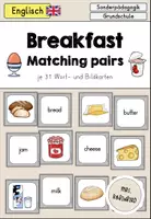 Vorschau - Spiele - Breakfast (Frühstück) Matching pairs Merkspiel - Englisch - Deckblatt