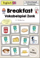 Vorschau - Spiele - Breakfast (Frühstück) Vokabelspiel Zonk differenziert - Englisch - Deckblatt