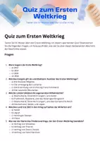 Vorschau - Quiz - 12 Fragen Quiz zum Ersten Weltkrieg - Deckblatt