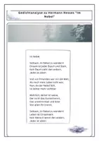 Vorschau - Arbeitsblätter - Klassenarbeitstraining Gedichtanalyse „Im Nebel“ (Hermann Hesse) – Lyrik-Arbeitsblatt mit Aufgaben & Lösungen | Deutsch Klasse 8/9 - Seite 1