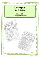 Vorschau - Unterrichtsreihen - Lesespur | Im Frühling | 3 fach differenziert | Klasse 2/3 - Deckblatt