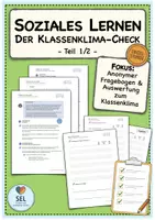 Vorschau - Stundenentwürfe - Soziales Lernen / Sozialtraining: Der Klassenklima-Check: Teil 1 (Einzelstunde) / Klassenklima verbessern / Klasse 3-6 - Deckblatt