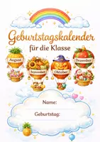 Vorschau - Poster - Geburtstagskalender - Heißluftballons mit Namenswolken - Deckblatt