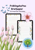 Vorschau - Arbeitsblätter - 🌷Briefpapier Frühling | Frühlingsbriefpapier | Schreibpapier Frühling | Kreatives Schreiben Frühling | Schreibanlass Frühling | Frühling Schreibvorlage | - Deckblatt