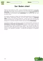 Vorschau - Arbeitsblätter - Der Boden atmet - Naturwissenschaften - Deckblatt