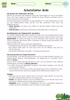 Vorschau - Arbeitsblätter - Schutzfaktor Grün - Arbeitsblatt - Deckblatt