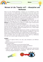 Vorschau - Arbeitsblätter - Warum ist die Tomate rot - Absorption und Reflektion - Deckblatt