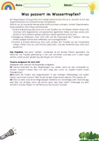 Vorschau - Arbeitsblätter - Was passiert im Wassertropfen - Deckblatt