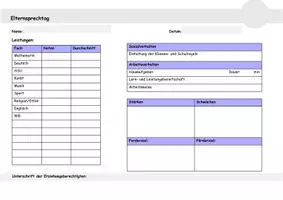Vorschau - Anderer Materialtyp - Materialpaket: Elternsprechtag - Seite 1