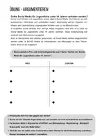 Vorschau - Arbeitsblätter - Argumentieren (7) - Social Media Verbot für Jugendliche unter 14 Jahren - Deckblatt