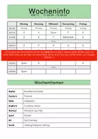Vorschau - Arbeitsblätter - Wocheninfo, bearbeitbare Vorlage, Elternarbeit, Elterninfo - Seite 1