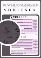 Vorschau - Poster - Lesen/Vorlesen Bewertungsbogen/Leitfaden - Deckblatt