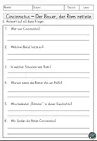 Vorschau - Arbeitsblätter - Römische Sagen – Cincinnatus: Der Bauer, der Rom rettete – Lesen und Verstehen Arbeitsblätter - Seite 2