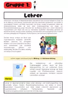 Vorschau - Arbeitsblätter - Beamtenberufe Gruppenarbeit: Lehrer, Polizist & Verwaltungsfachkraft - Seite 1