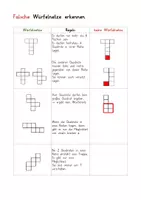 Vorschau - Arbeitsblätter - Würfelnetze erkennen : Merkblatt + Tafelmaterial - Seite 1