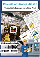 Vorschau - Arbeitsblätter - Produktionsfaktor Arbeit: Wirtschaft, Arbeitsmarkt & Qualifikation - Deckblatt