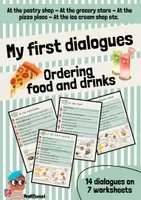 Vorschau - Arbeitsblätter - My first dialogues - Ordering food and drinks (Dialogue cards) - Deckblatt