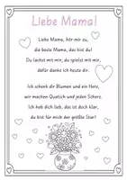 Vorschau - Arbeitsblätter - Muttertagsgedicht mit Ausmalbild – liebevolle Geschenkidee für die Volksschule - Deckblatt