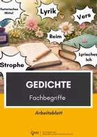 Vorschau - Arbeitsblätter - Gedichte-Fachbegriffe I Einführung mit einem Gedicht über Gedicht - Deckblatt