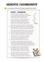 Vorschau - Arbeitsblätter - Gedichte-Fachbegriffe I Einführung mit einem Gedicht über Gedicht - Seite 1