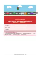 Vorschau - Stationenlernen - Verkehrsschilder Verkehrserziehung Lernmappe - Deckblatt
