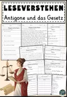Vorschau - Arbeitsblätter - Antigone und das Gesetz Lesen und Verstehen Arbeitsblätter mit Lesetext, Fragen - Deckblatt